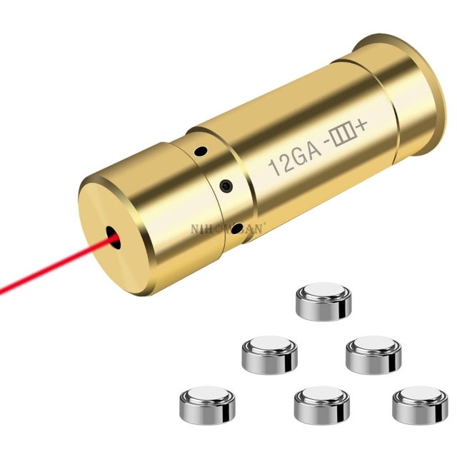 Durable 12GA Laser Boresighter 650nm Hunting Red Dot Bore Sight