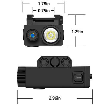 Pistol / Handgun Green Laser Beam IPX4 Waterproof 800 Lumens Flashlight