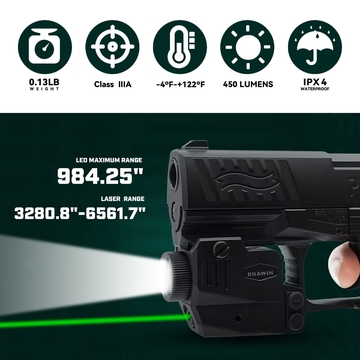 Ipx4 Shotgun Hunting Accessories Picatinny Mount 650nm Green Light Laser Sight