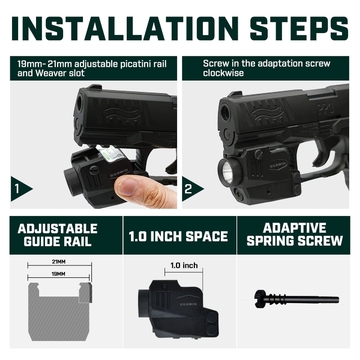 Ipx4 Shotgun Hunting Accessories Picatinny Mount 650nm Green Light Laser Sight