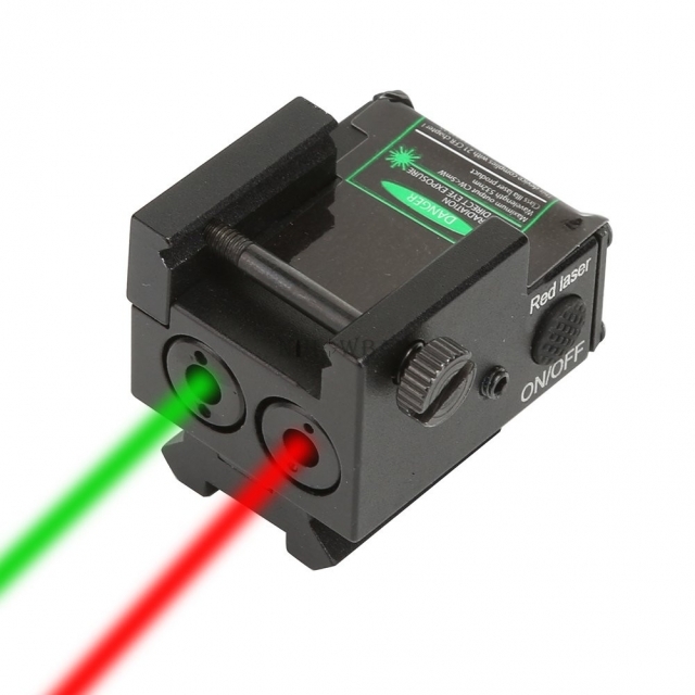 Compact Tactical Rail Laser Sight Green &amp; Red With Rechargeable USB