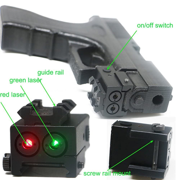 Compact Tactical Rail Laser Sight Green &amp; Red With Rechargeable USB