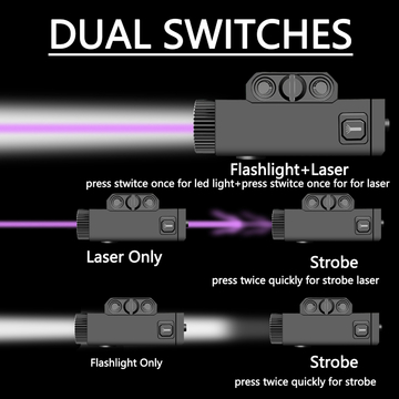 IPX4 Compact Handgun Laser Waterproof 405nm Purple Laser Gun