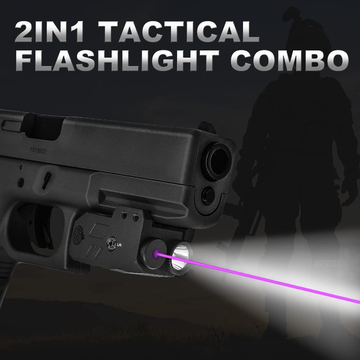 Purple 405nm Compact Tactical Flashlights For Guns 500 Lumens Rechargeable