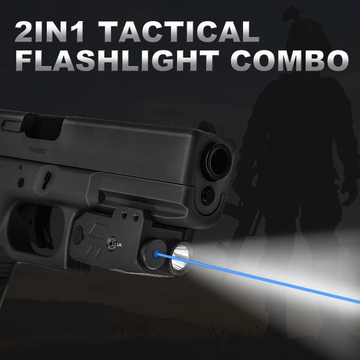 Rechargeable Tactical Flashlights For Pistols Blue 450nm Wavelength