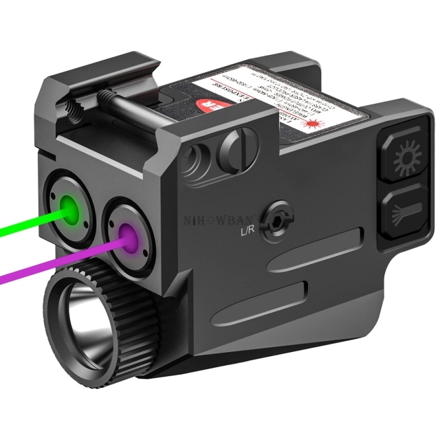 405nm / 520nm Purple / Green Laser Light Beam Picatinny Mount