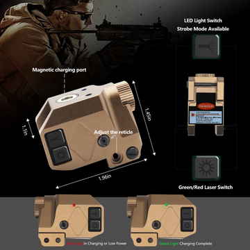 Handgun Laser Light Beam Shockproof Rifle Laser Light Combo Green Purple