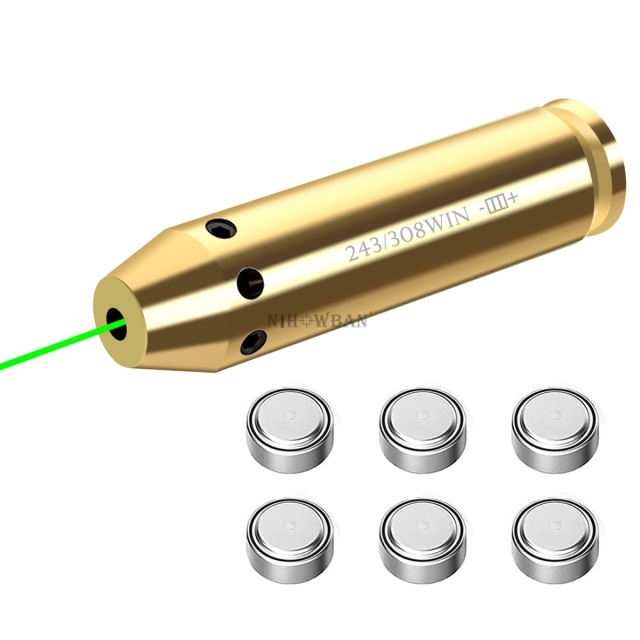 Green Laser Bore Sight Cartridge 243-308WIN Laser Bore Sight