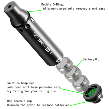 Rem .223 Laser Bore Sight 520nm Green Laser Cartridge Caliber