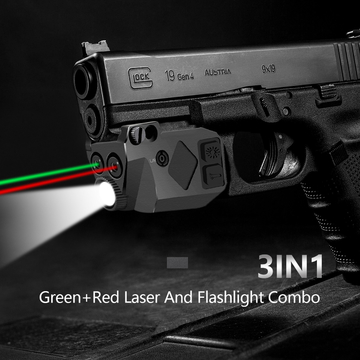 520nm / 650nm Red Green Laser Sight For Pistol 500 Lumen Light