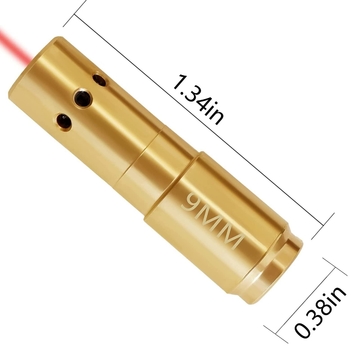 Brass 9mm Pistol Laser Bore Sight Red Dot Boresighter Rem Gauge