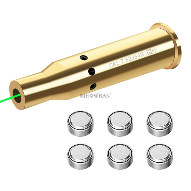 7.62x54 Rifle Green Laser Bore Sight Brass Class IIIA With 3 Sets Of Batteries