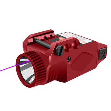 Purple 2 In 1 Shotgun Laser Sight With Tactical Flashlight 500 Lumens