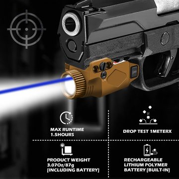 Shotgun Light Laser Sight Weapon Pistol Flashlight 500 Lumens