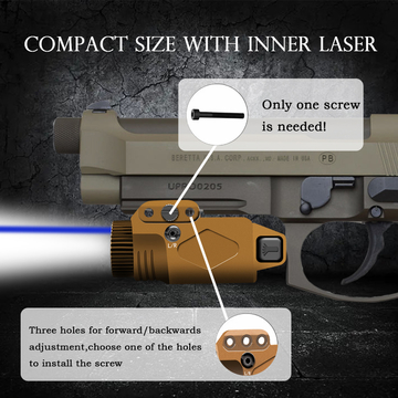 Shotgun Light Laser Sight Weapon Pistol Flashlight 500 Lumens