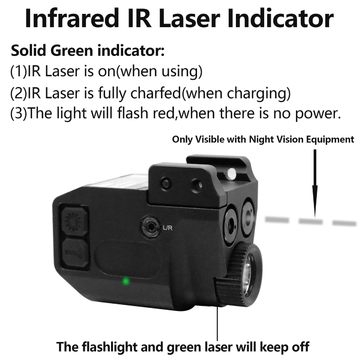 Sturdy Infrared Pistol Laser Sight Green 520nm Lightweight 2.1OZ