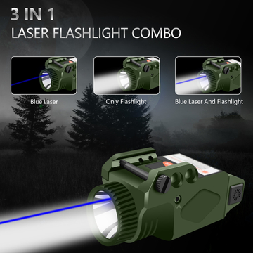 Reliable Tactical Blue Laser Sight Handgun 500 Lumen Flashlight