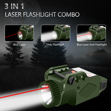 IPX4 Red Shotgun Laser Sight Flashlight Combo With Tactical 500 Lumen